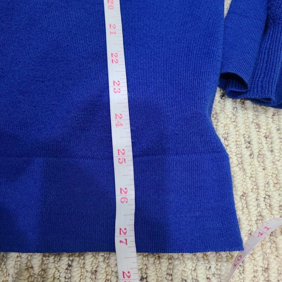 Faconnable Mens 1/4 Zip Pullover Sweater Large Blue Knit Designer Classic Preppy - Picture 10 of 11